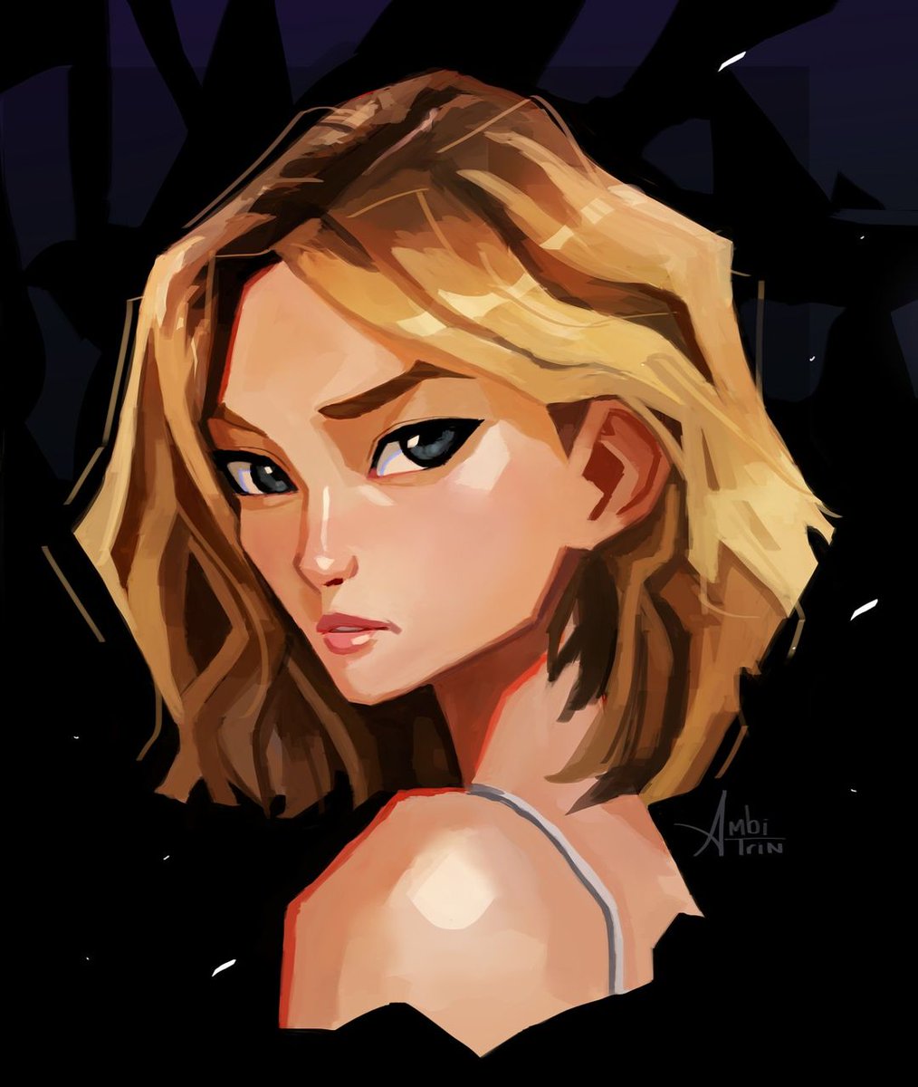 ambitrin's tweet photo. I really enjoyed stylizing the hair and the face! #stylizedart #photostudy #portait #procreate #semirealism #Caricature #digitalart #characterart #paintingoftheday #digitalpainting #ArtistOnTwitter #arttwt #artshare #artmoots #rtArtBoost #portraitart #characterdesign #Artists https://t.co/R9acwrTxD1