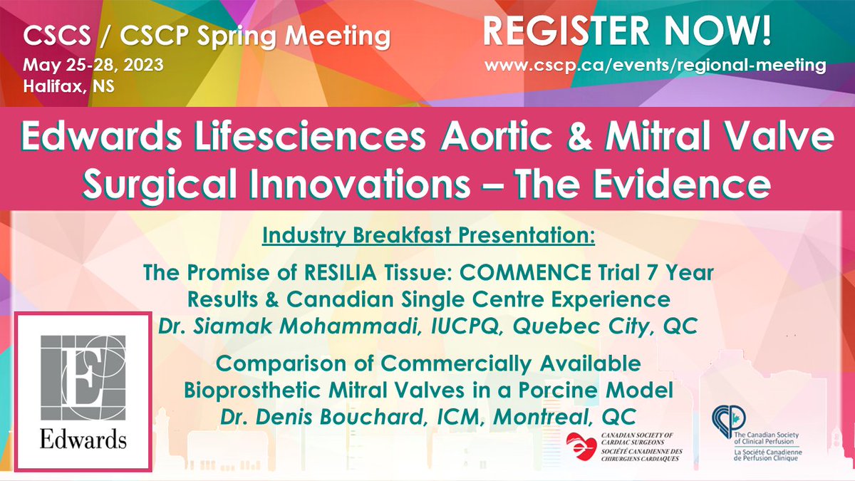 CSCP Online (@cscp_online) on Twitter photo Edwards Life Sciences Presentation
<a href="/EdwardsLifesci/">Edwards Lifesciences</a> Aortic & Mitral Valve Surgical Innovations ā The Evidence, an industry presentation, at the CSCS/CSCP Spring Meeting! Check out our full program online for more details. cscp.ca/events/regionaā¦
#heartsurgery #perfusion Edwards Life Sciences Presentation
<a href="/EdwardsLifesci/">Edwards Lifesciences</a> Aortic & Mitral Valve Surgical Innovations ā The Evidence, an industry presentation, at the CSCS/CSCP Spring Meeting! Check out our full program online for more details. cscp.ca/events/regionaā¦
#heartsurgery #perfusion
