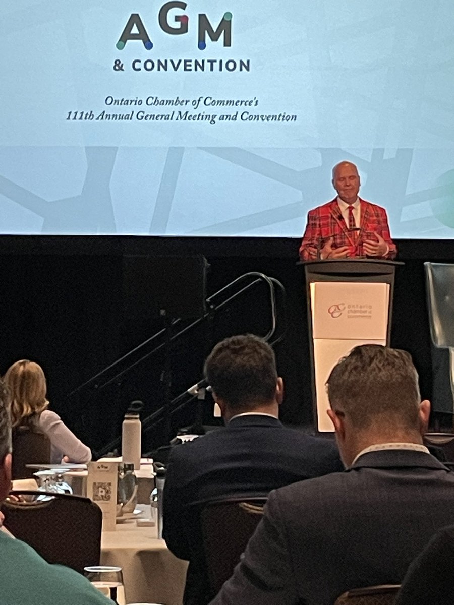 UP1102's tweet photo. At the Ontario Chamber of Commerce AGM and convention. Opening remarks by by President &amp; CEO of the OCC.  Now Fireside chat with Minister Parm Gill minister of red tape reduction &amp; Michelle Eaton of OCC https://t.co/mQ7iQngPmX