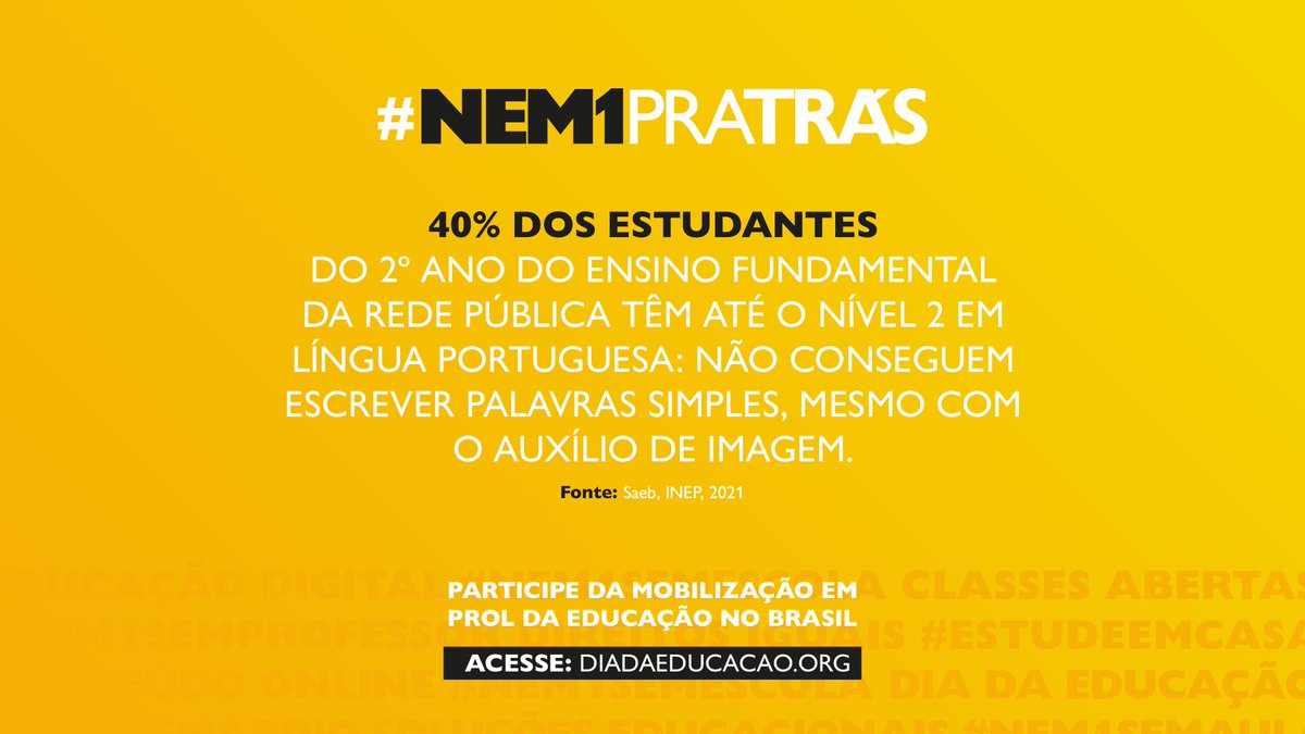 É Dia da Educação e, infelizmente, muitos estudantes brasileiros ainda enfrentam dificuldades significativas em seu processo de aprendizagem. Nós trabalhamos para mudar isso, formando educadores e gestores para melhorar a qualidade do ensino. Saiba mais: bit.ly/doe-educacao-i…