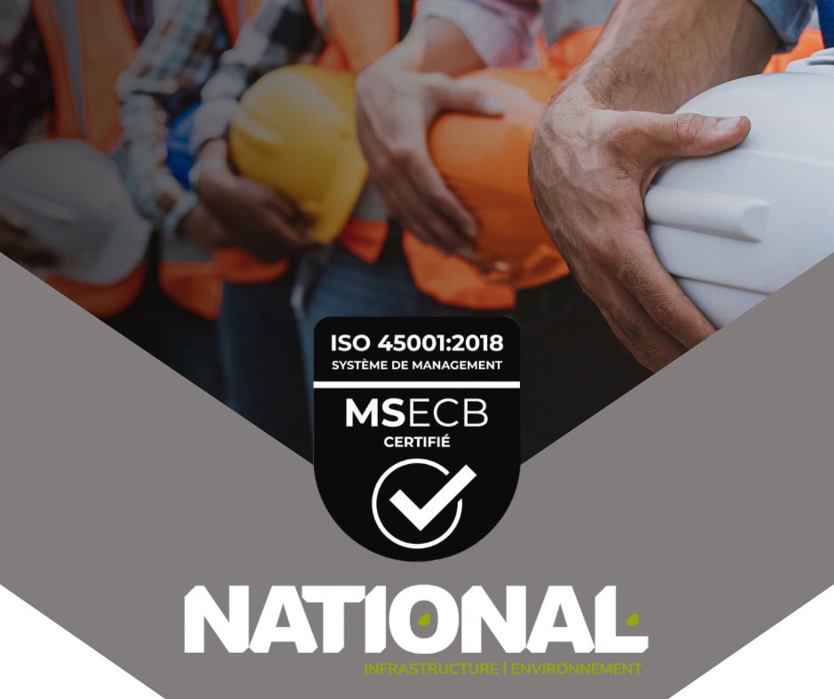 NationalExcava1's tweet photo. En cette journée mondiale de la santé &amp; sécurité au travail, nous sommes ravis d'annoncer que nous avons obtenu l'accréditation ISO 45001✨
 
Ce résultat démontre la relation entre un environnement de travail sûr, la participation des employés et une productivité efficace 🙌🏽 https://t.co/Am25KQrHhY