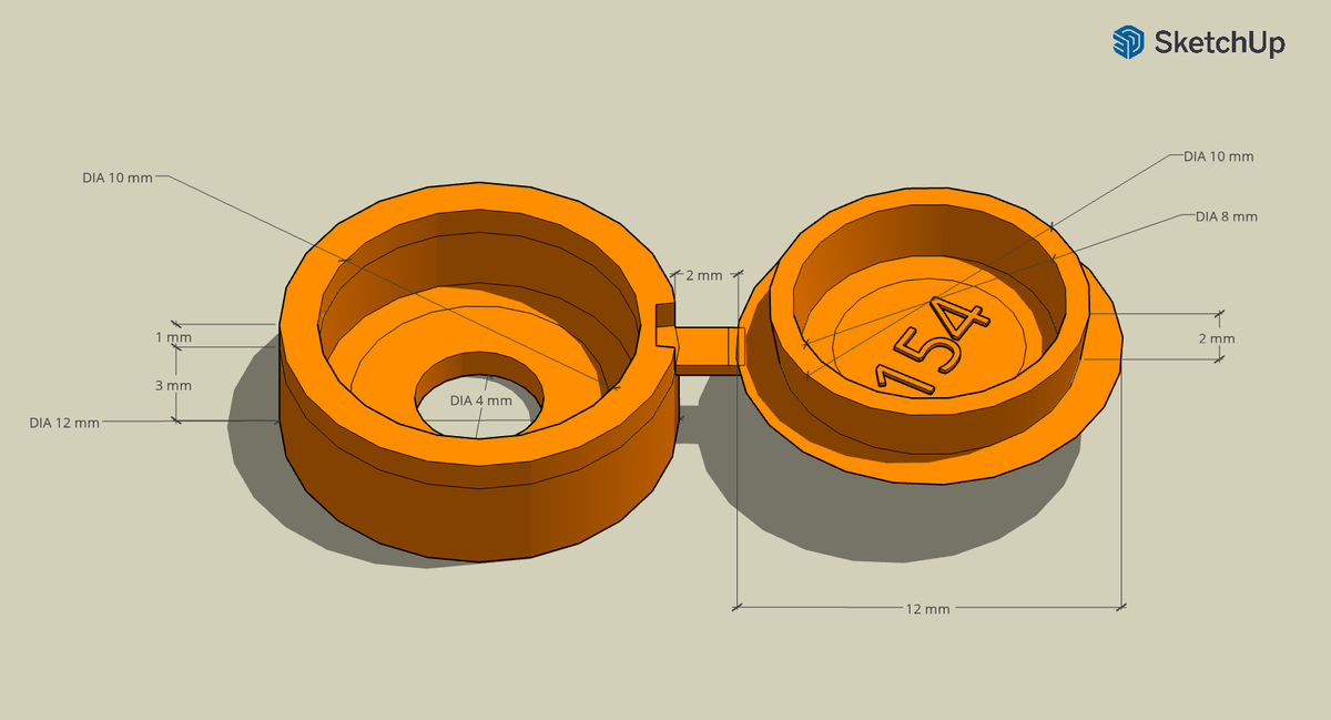 HardwareTuxford's tweet photo. I'm not quite sure yet what use it will be, but I'm interested in making CAD versions of our items, as a step up from photos alone to give you an idea of what they're like. I've already done our small hinged caps, using Sketchup: https://t.co/0nus2Al3Cd