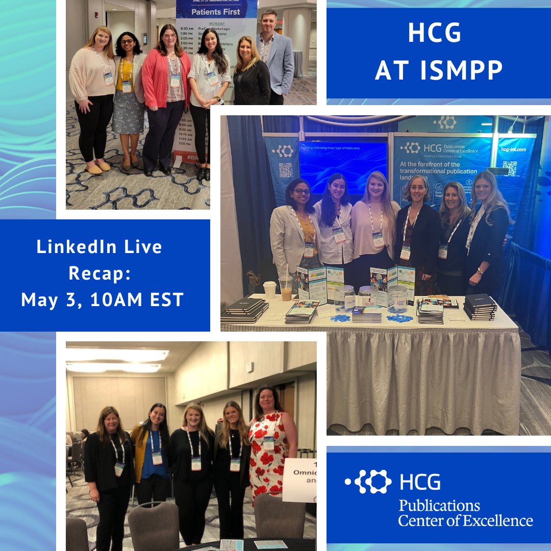 Weren’t able to make it to DC? Don’t worry, our team will be hosting a LinkedIn live to give a download on key insights &amp; learnings from their time at ISMPP. Join us at 10am EST on May 3, we hope to see you there!

Attend here: lnkd.in/ebfSzMuJ

#hcg #ISMPPAnnual2023