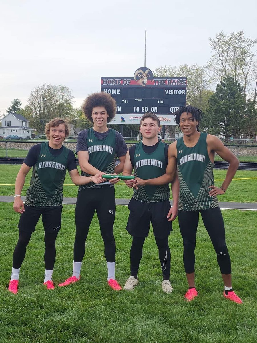 🏃‍♂️🏃‍♂️🏃‍♂️Congrats to the HS Boys Track 4x100 relay team of Weston Nichols, Donovan Brose, Mason Howard, Clayton Patterson on breaking the school record tonight as well with a time of 46.2 seconds