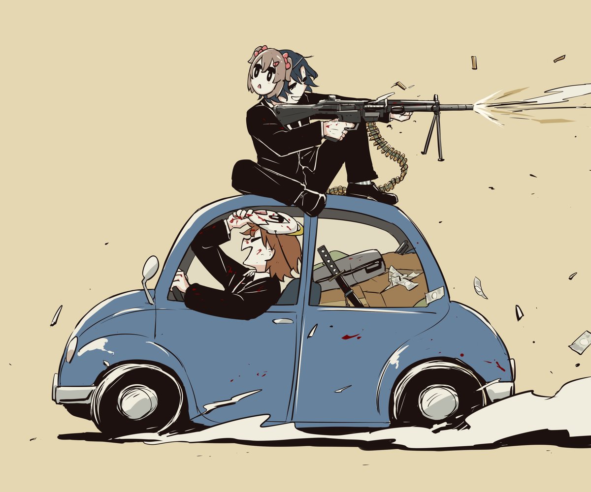 weapon gun ground vehicle car shell casing multiple boys motor vehicle  illustration images