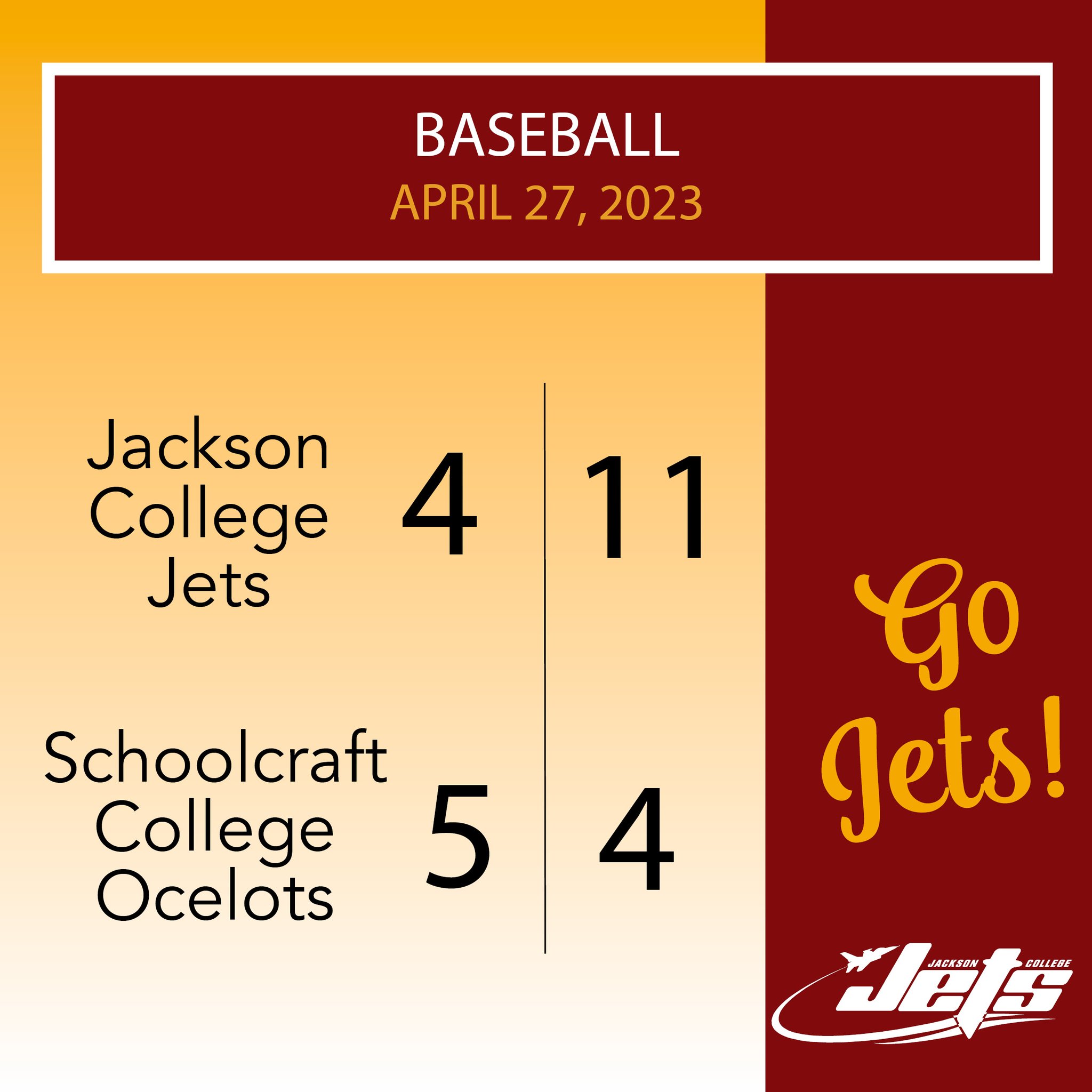 Jackson College on Twitter "Jets baseball split a doubleheader with