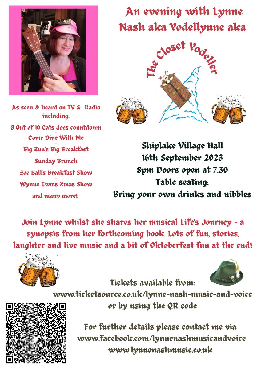 Lynnenashmusic's tweet photo. Tickets for all 3 shows from https://t.co/FsDukJpP6l or just scan the QR code of your chosen venue from the posters below :). Hope to see you there #theatre #musicaltheatre #popularmusic #singersongwriter #comedy #storyteller #onewomanshow #newark #henleyonthames #ickleford https://t.co/dAYKjdbyKF
