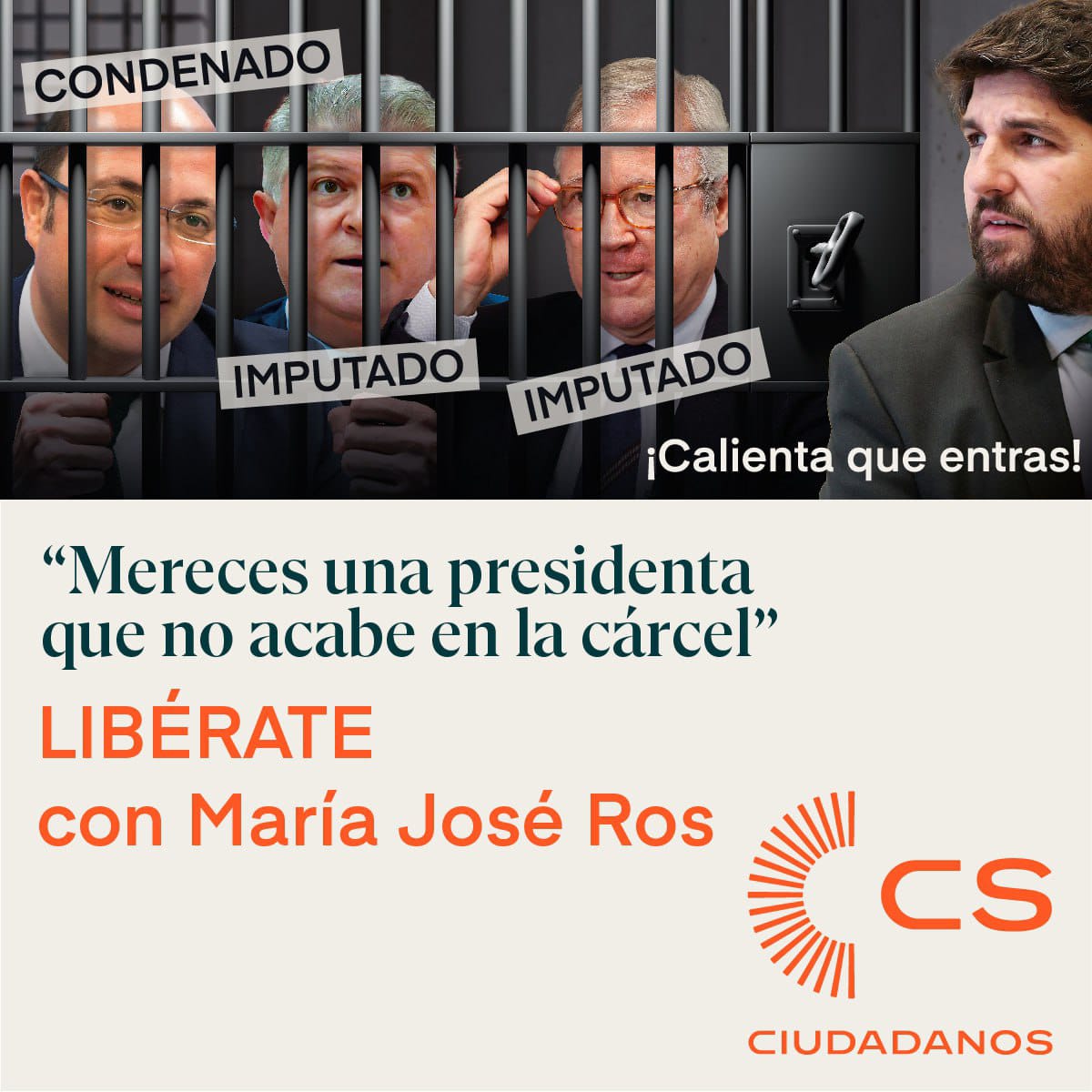 La #RegióndeMurcia merece una nueva etapa limpia de corrupción y una presidenta que no acabe en la cárcel.

La única garantía de que el dinero de todos los ciudadanos de la Región se utilice para solucionar los problemas que nos preocupan y no se gaste en Miami, es <a href="/CiudadanosCs/">Ciudadanos 🇪🇸🇪🇺</a>