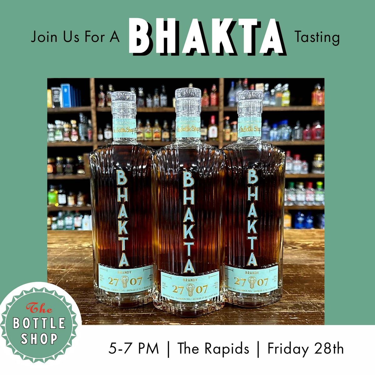 Be sure to join us this evening at Trevioli to try our special blend from @BhaktaSpirits! Armagnacs from 1996, 2003, and 2004 were blended with their amazing Calvodos. #bottleshopbarrel #armagnac #calvados