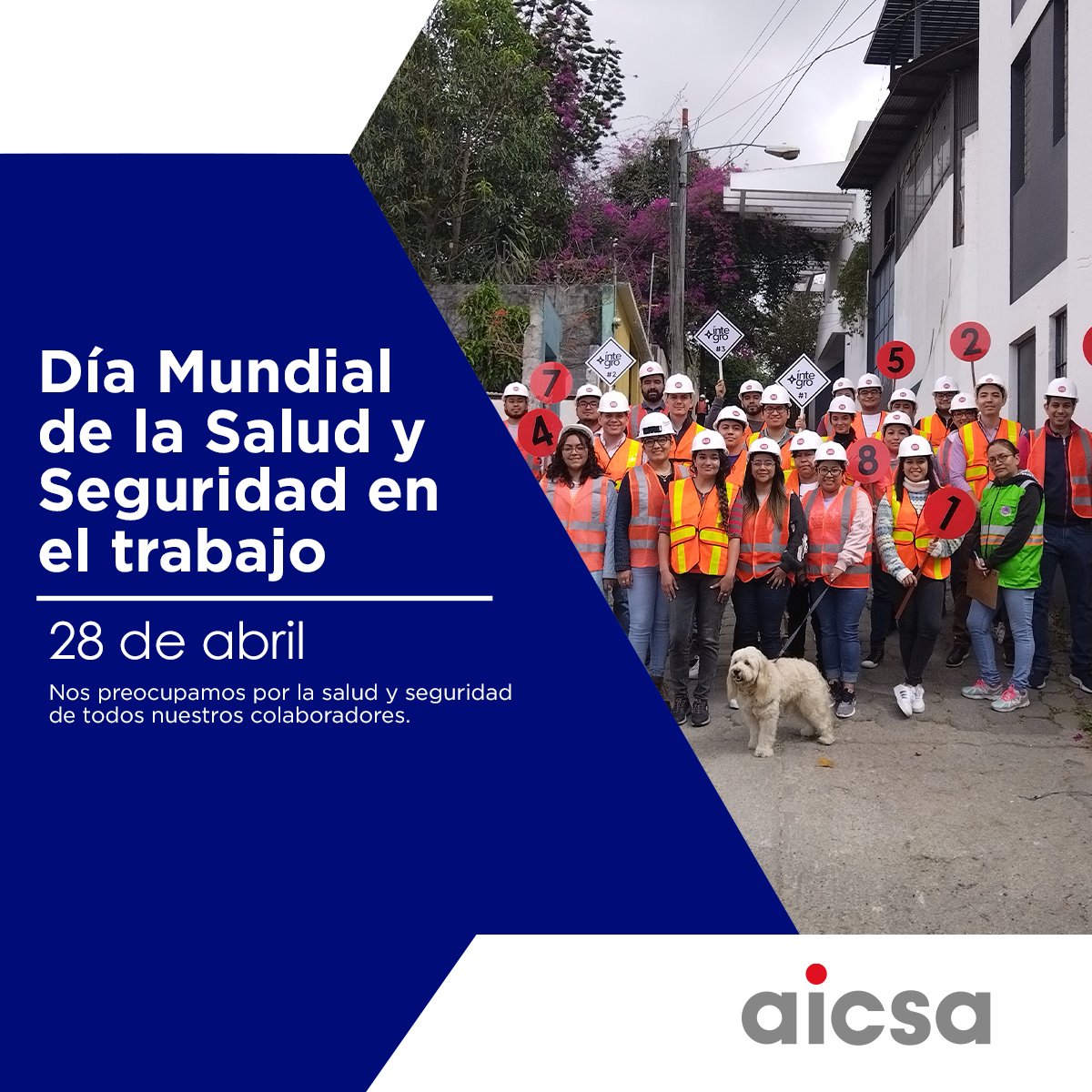 En AICSA, nuestra prioridad siempre ha sido el bienestar de nuestros colaboradores, quienes son el pilar fundamental de nuestra corporación. 
#DíaMundialdelaSaludySeguridad #corporaciónaicsa #somosaicsa