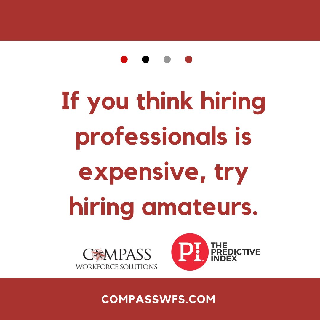 CompassWFS's tweet image. Picking the “cheaper” often ends up costing you more in the long run. Invest in effective hiring procedures and high-quality HR services. 
Contact Compass Workforce Solutions to know more about how we set your company up for hiring success. 
#hr #compassworkforcesolutions