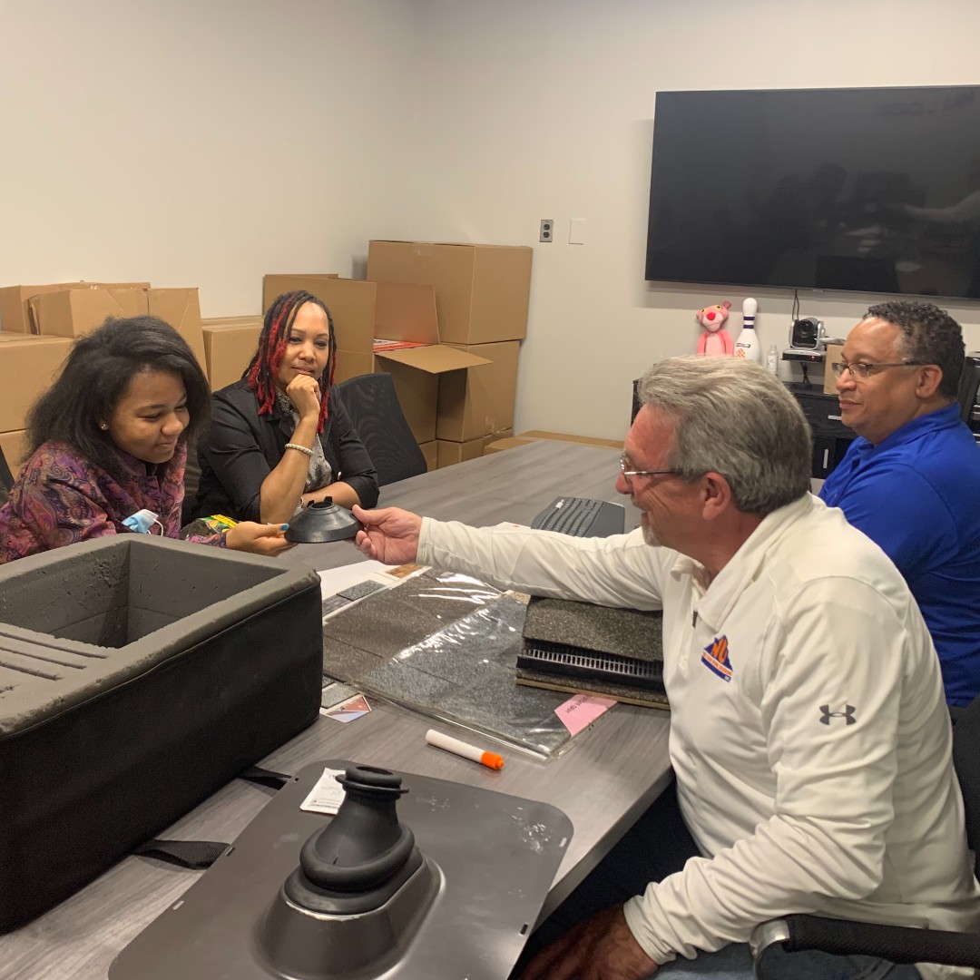 NuLookHome's tweet photo. Our Lead Project Coordinator, Yvonne, brought her daughter, Ciara, to the office for Bring Your Kid To Work Day! She's here with Installation Manager Ron and Inside Sales Rep Alvin learning about roofing. Nu Look team member in training! 🤩

#LifeAtNuLook #BringYourKidToWorkDay https://t.co/NCUkyGFdfs