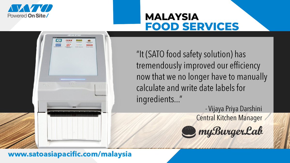 SatoAutoIDMY's tweet photo. With #AEP using our #FX3-LX printer, myBurgerLab able to customize & print #datelabels & #ingredientlabel in their #centralkitchen. As a total solution, we have also provided them with high-quality #freezergradelabels tested to work best in its kitchen. https://t.co/b68aS9fDQu https://t.co/RT42UCGCQe