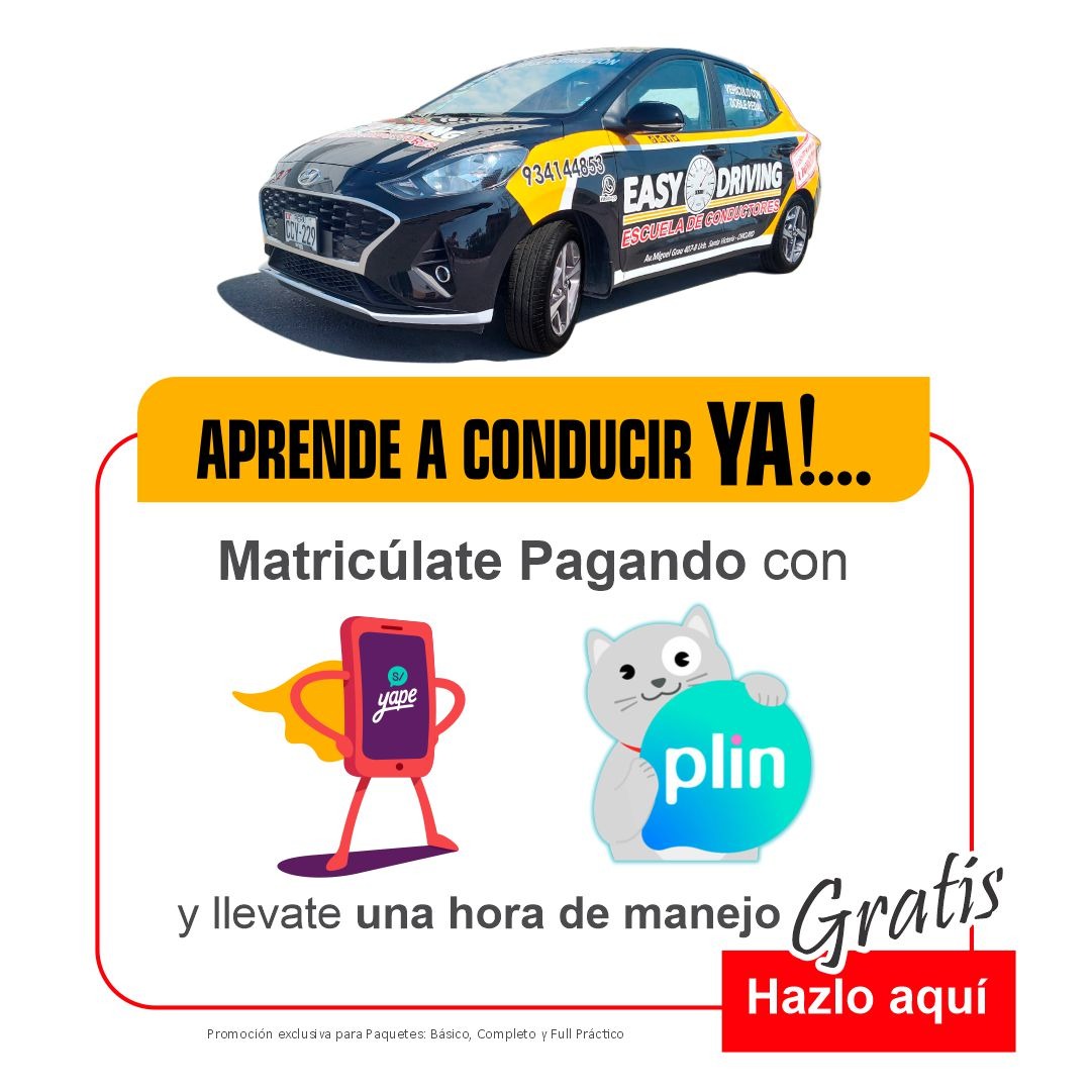 EasyDriving1's tweet photo. Promocion exclusiva con  #YAPE  y #PLIN !!!
https://t.co/NjSVpSoGom

#PERU #clases #manejo #seguridad #doblepedal #mecanico #automatico #yape #plin #promocion https://t.co/7cFZPTCjZV