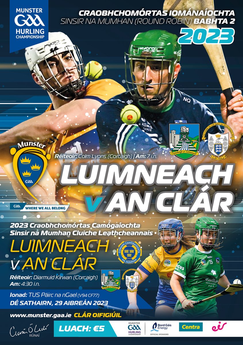 Can Limerick continue their unbeaten run in the 2023 Munster Senior Hurling Championship against a determined Clare this weekend? Remember to get your ticket in advance now via the Munster GAA Website or selected Centra and SuperValu stores near you! @LimerickCLG & @GaaClare