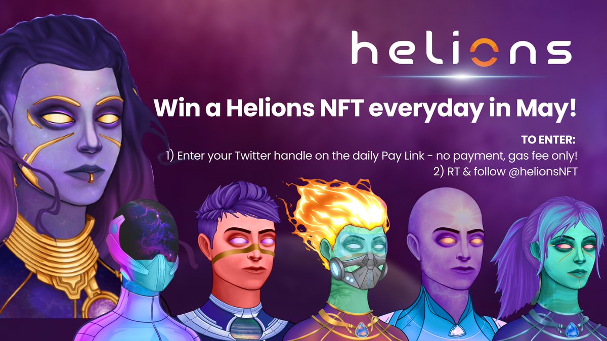 HelioX_pass's tweet photo. Join us on @NFTLabz_ spaces in one hour to hear about our May giveaway and much more...

ONE lucky listener will win 5 Helions NFTs TODAY!
Enter here: https://t.co/2tROK6XCkq

⚠️ ACCESS CODE REVEALED ON THE AMA ONLY
✅ MUST RT &amp; FOLLOW @helionsNFT
🔔https://t.co/me7VJOpmI7 https://t.co/ARMICyZZV1