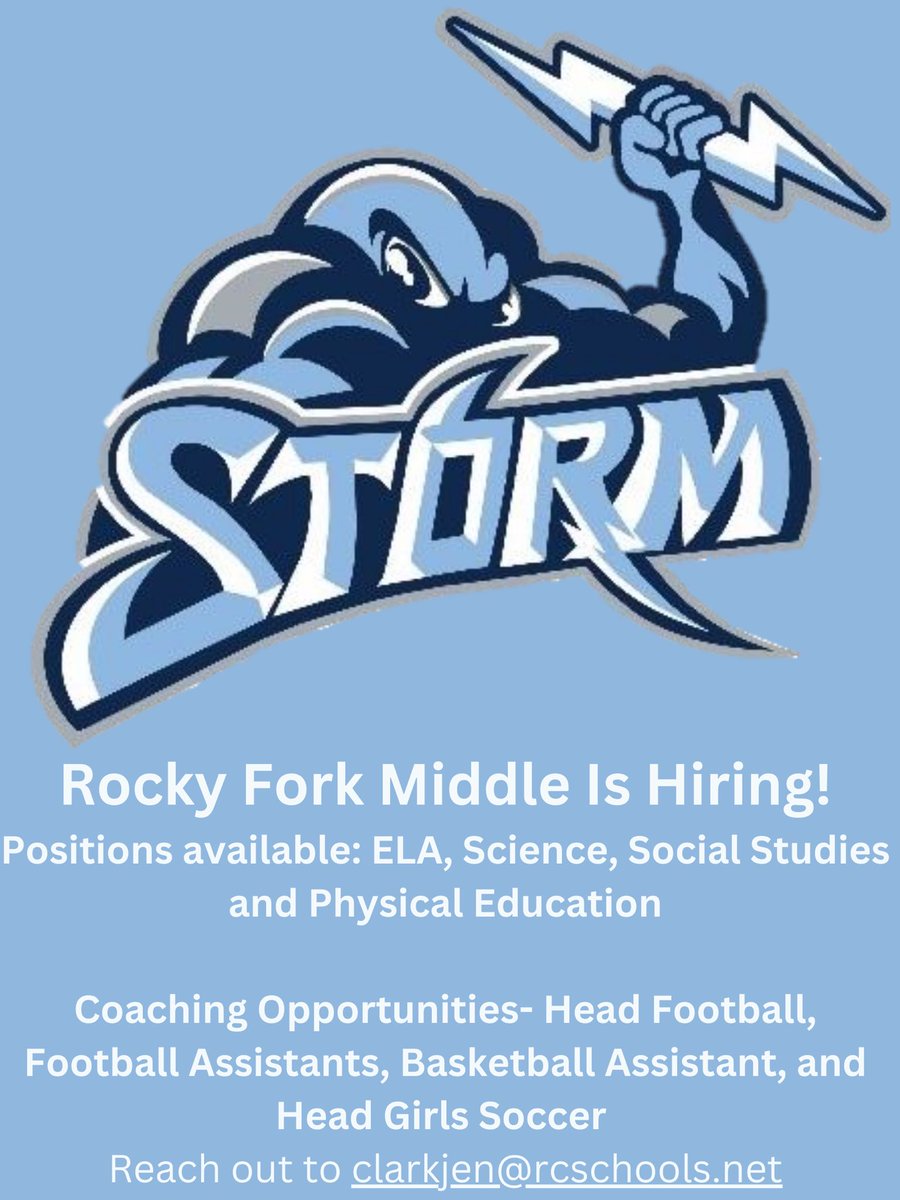 RockyForkMS's tweet photo. Come join our Storm Nation team! Best around! 💙⚡️💙 https://t.co/wMsT3G7mD2