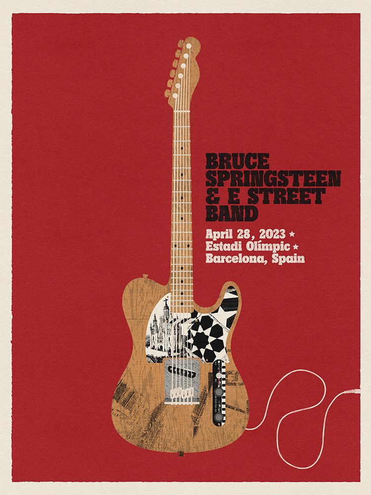 needledesign's tweet photo. Heres the first print for the European part of the @Springsteen Tour which kicks off tonight. 

Artist editions of the previous posters from the are now available at 

https://t.co/vysR9LdUpw https://t.co/YkfoYoVJHP