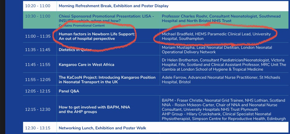 Great to see #prehospital #newborn life support, as a unique entity, being discussed at 2 national conferences today. 
One highlighting the need for specific training. The other focussing on transferring the human factors in PHNLS into other practice areas

#BAPM #Retrieval2023