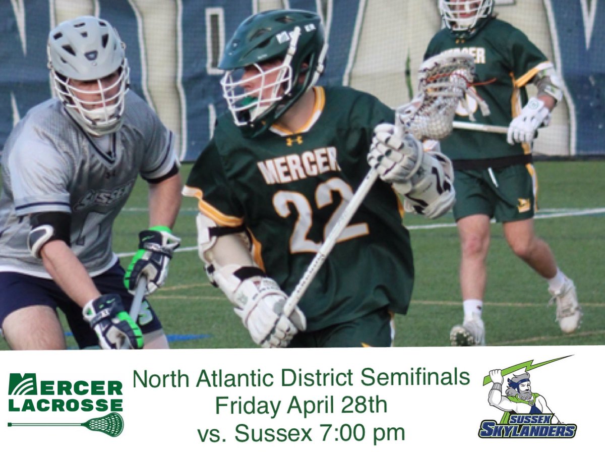 Game Day: North Atlantic District Semifinals
#2 Mercer vs. #3 Sussex

🗓: Fri April 28th
🆚: Sussex 
⏰: 7:00 pm
📍: Newton, NJ
💻: bit.ly/41PbTwr

@mcccathletics @mercercollege #MercerMLax #MovingYouForward #MercerMade #RollVikes #PositiveVibesOnly #GameDay