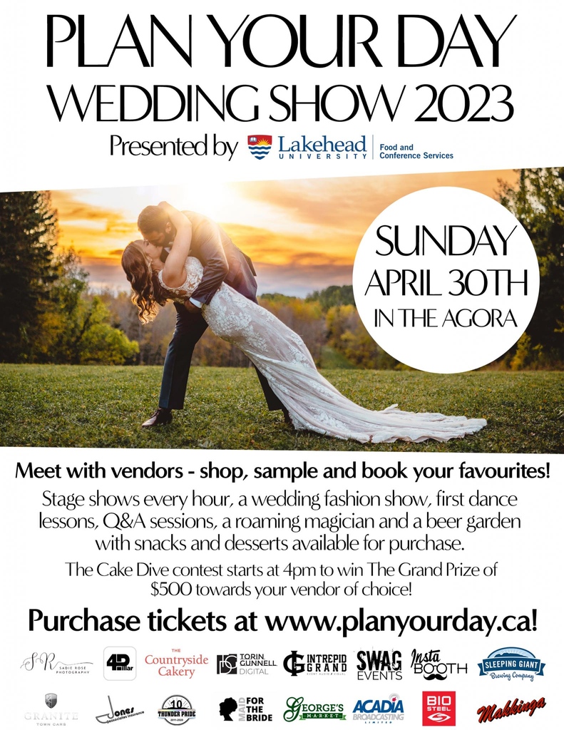 We'll be at the Plan Your Day Wedding Show at Lakehead in Thunder Bay on Sunday from 12-5 pm. Come say hello to some of our officiants and grab a coupon card. #thunderbayweddings #weddingshow