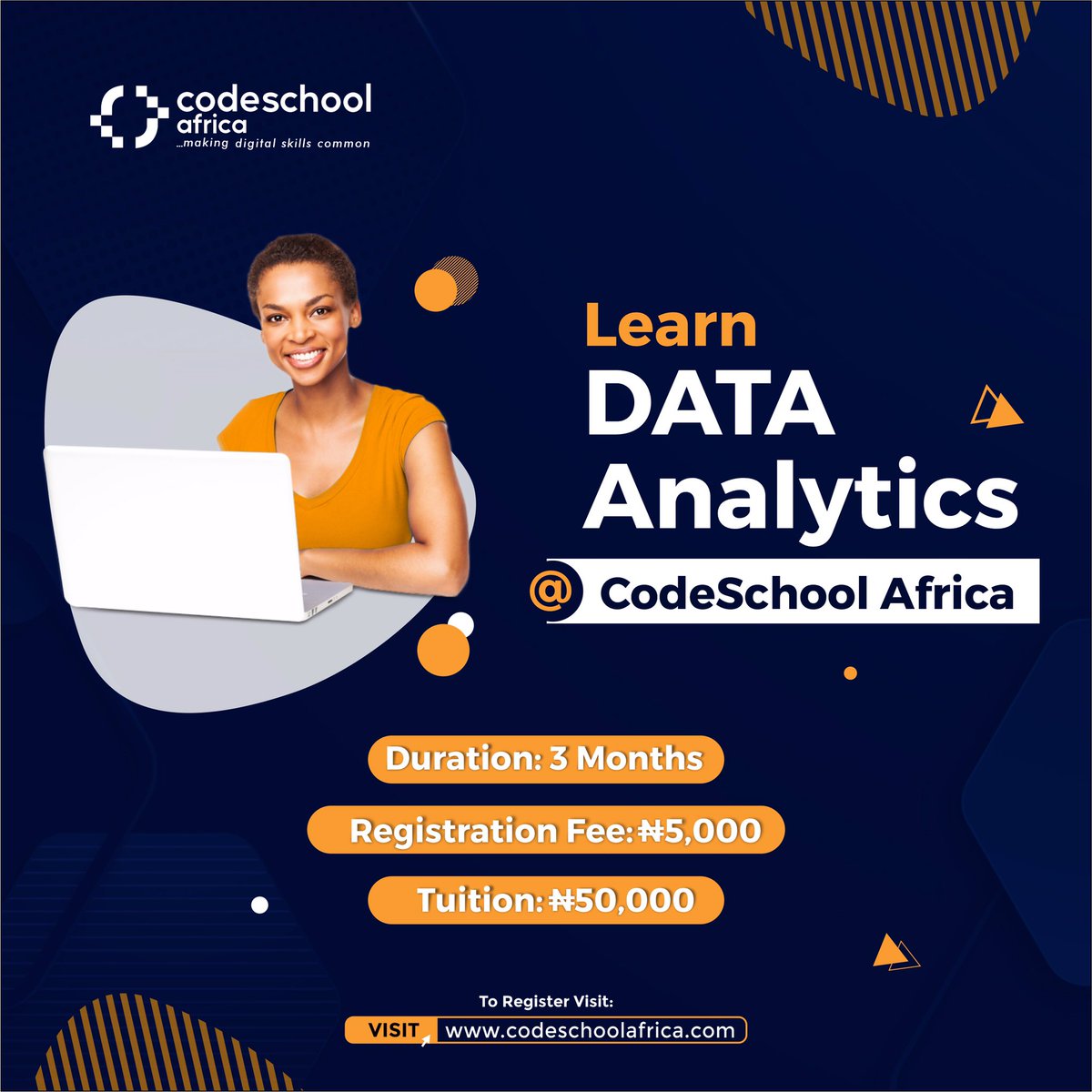CodeschoolA's tweet image. There you have it! 

Get started with us today at the most affordable rate available. Check and save the flier!👇

DM for more info. #ownyourfuture #learnatechskill #DataAnalytics #DataScience
