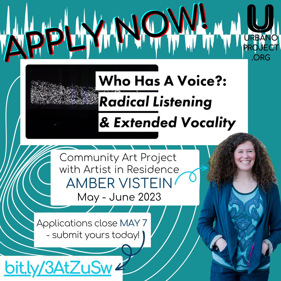 urbanoproject's tweet photo. 👂 Did you hear?! Applications are NOW OPEN for our sound art program, "Who Has A Voice?" with Artist in Residence Amber Vistein! Sessions at @FoundryCamb start soon - apply by May 7: https://t.co/kblaBefG1j https://t.co/RBma3Z60GX
