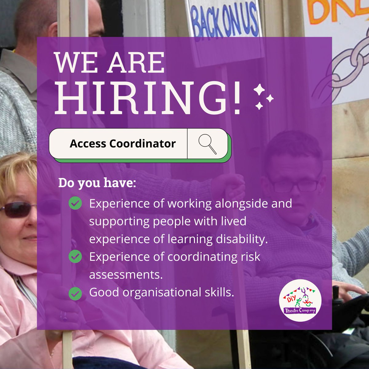 Did you hear our incredibly exciting news? 👀

We’re on the lookout for an #AccessCoordinator!

💥Deadline: 22 May
💥Apply today bit.ly/2V995ty 

Thank you to @ace_national for their support!