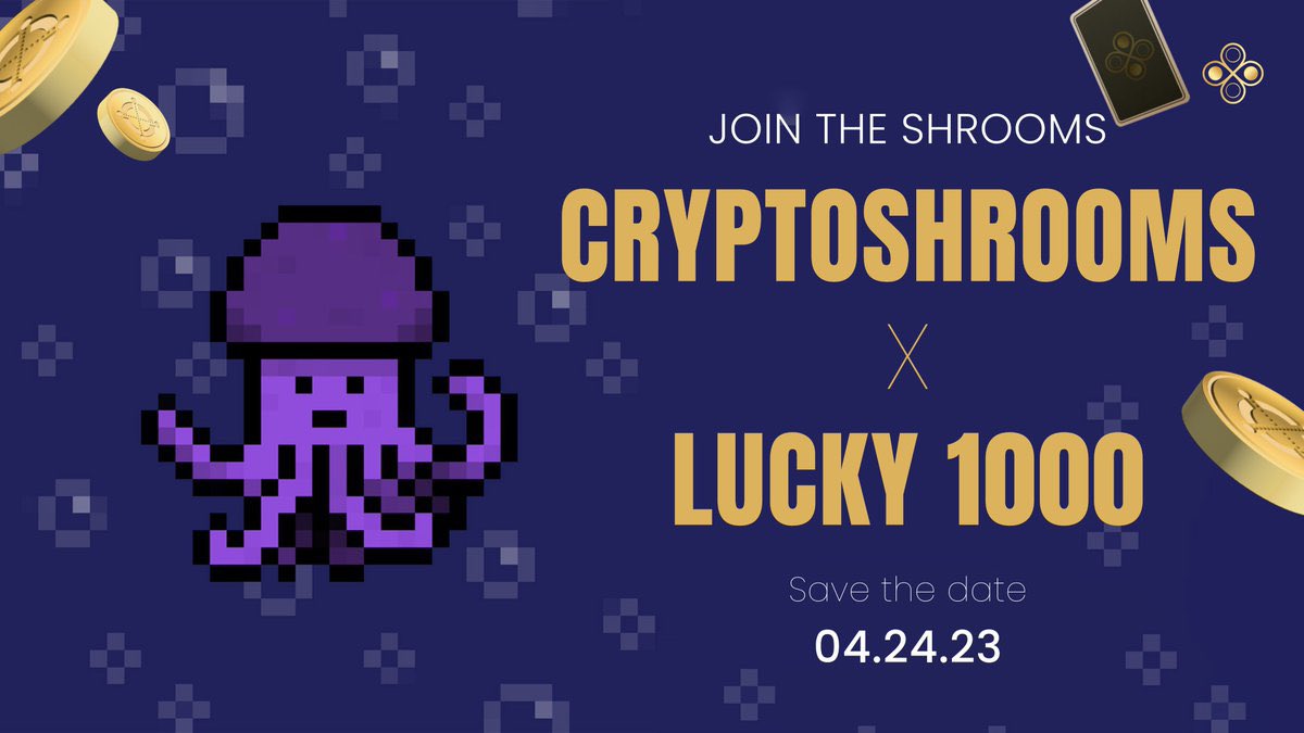Plus que quelques heures pour avoir une chance de participer au tirage au sort  @ShroomsCrypto X @xLucky1000 🕦 Une #AMA arrive avec l’excellent #P2E @ShroomsCrypto 🍄👀 déjà disponible sur #multiversX A vos tickets 🎟️ : lucky1000.io