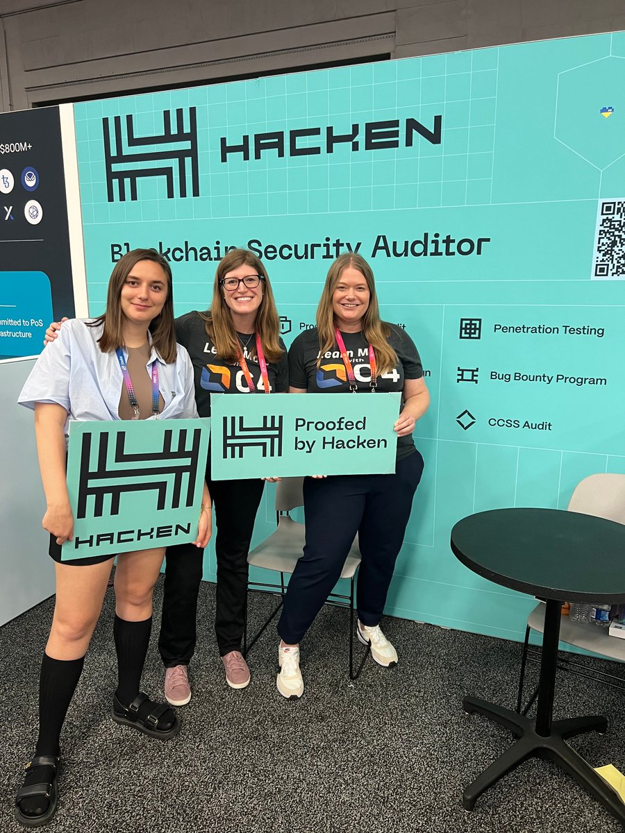 Learn more about our CryptoCurrency Security Standard (CCSS) at the @hackenclub booth today from 12-1pm cdt at @consensus2023! Did you know that #Hacken has the most CCSS auditors of any cybersecurity company?! Together we are making Web3 a safer space. 🔐🥳 #security