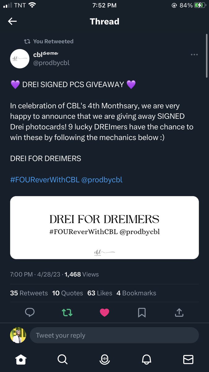 maknae_jirodrei's tweet photo. @prodbycbl DREI FOR DREIMERS

#FOUReverWithCBL @prodbycbl https://t.co/r8YABLSQYB