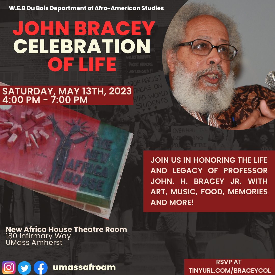 Please join us for the first of our events commemorating the life of Dr. John Bracey! We hope to see you there! 

Please note the time and location!