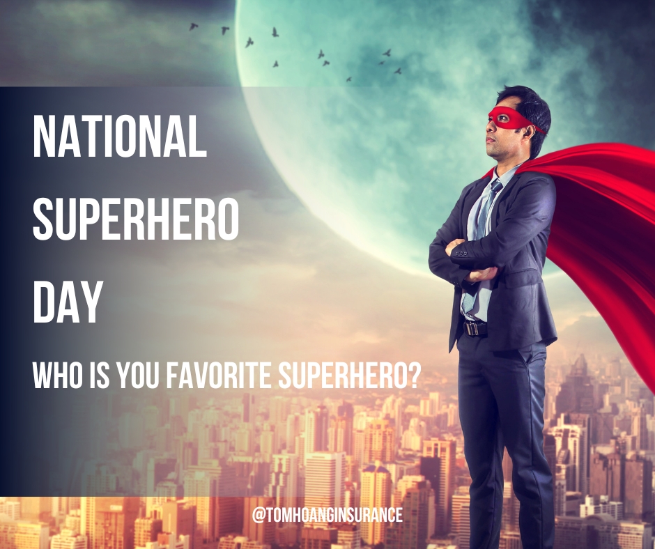 This day is all about celebrating superheroes, both fictional and real-life heroes. Marvel created this day; everyone can be a superhero to someone else – whether it’s Thor, Superman, a Teacher or a Mum or Dad! Comment your favorite superhero! #SuperheroDay #TomHoangInsurance https://t.co/45dZsA2TcY