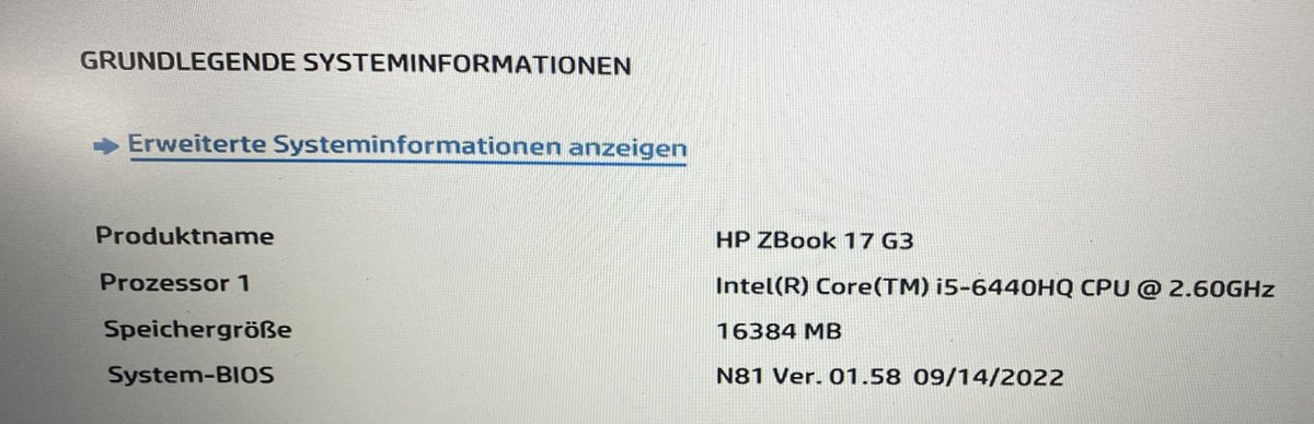 Cl__An's tweet image. Leider waren die Geräte zu schwach.
Deshalb entschied ich mich, aus dem Lager ein ZBook 17 G3 aufzubereiten.
16 GB Ram, 512 NVME und eine 500er SSD sollte genügen😉
@PCsfueralle