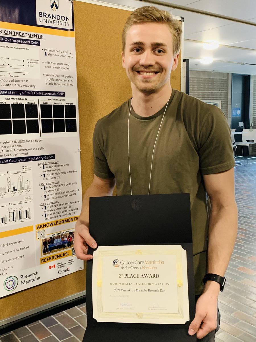 BUresearch's tweet photo. Beatrice Gatien (a third-year science undergraduate) and Reid Opperman (in his second year of a science Master’s) each presented posters. https://t.co/mHrEvy57qd