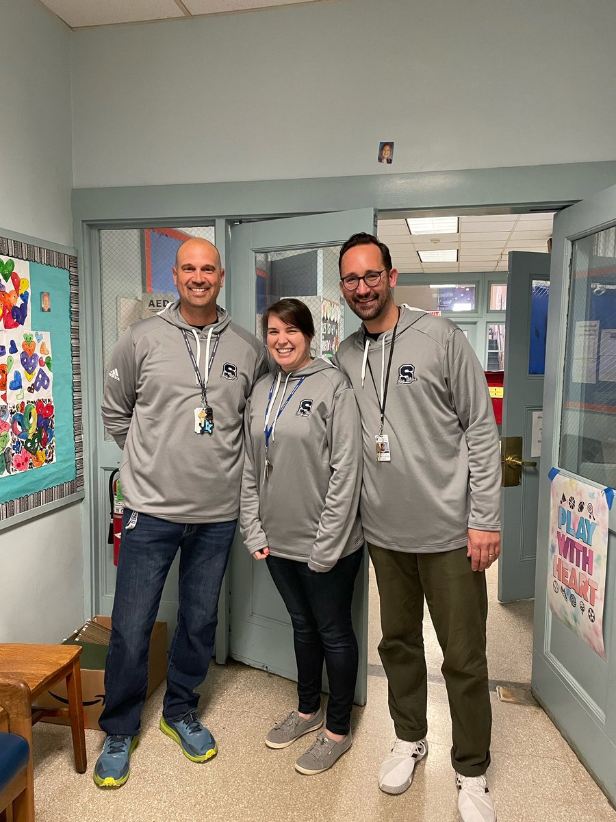 HadleySPS's tweet photo. Assistant Principal Knowles, Admin Ms.Curtis, and Principal Norkun all sporting our matching team sweatshirts today! #bestteam @sps01907 @CNorkunSHS https://t.co/ceqAX1Pxy5