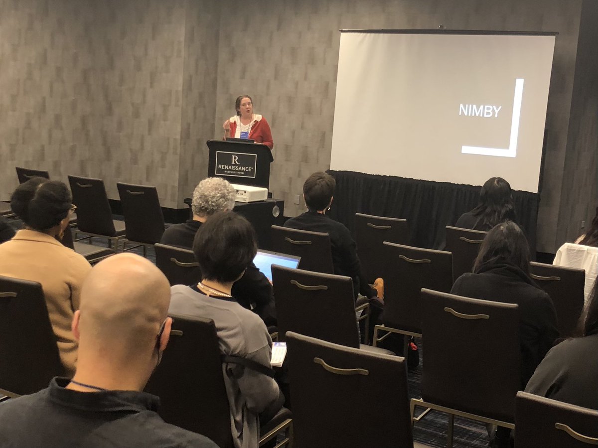 The brilliant Rosie Tighe of <a href="/CSU_Urban/">Maxine Goodman Levin School of Urban Affairs</a> giving talk on white supremacy in US housing. #UAA2023