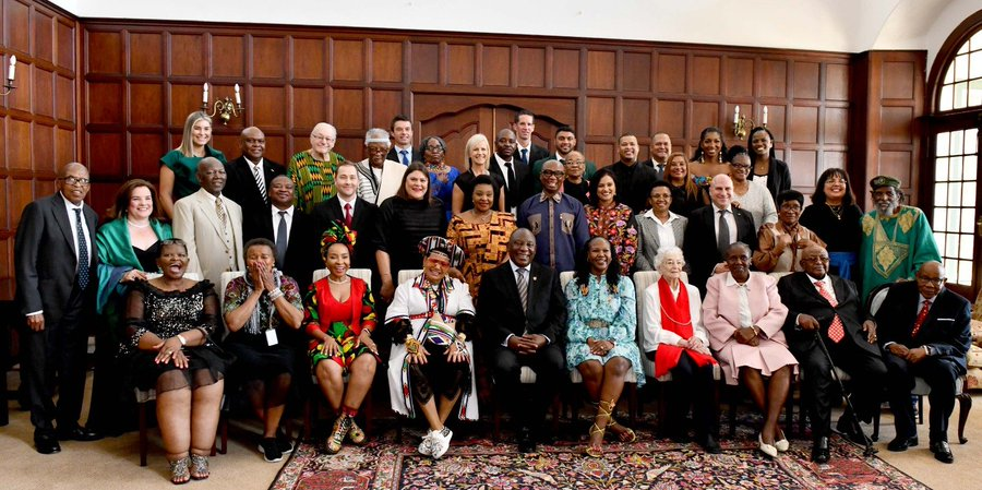SAgovnews's tweet photo. Read | President Cyril Ramaphosa says this year’s National Orders represents the determination of humankind to rise above adversity, to persevere and to strive in pursuit of a better life and a better world https://t.co/GjjpyblX3w #NationalOrders https://t.co/UR7XgQrgGu