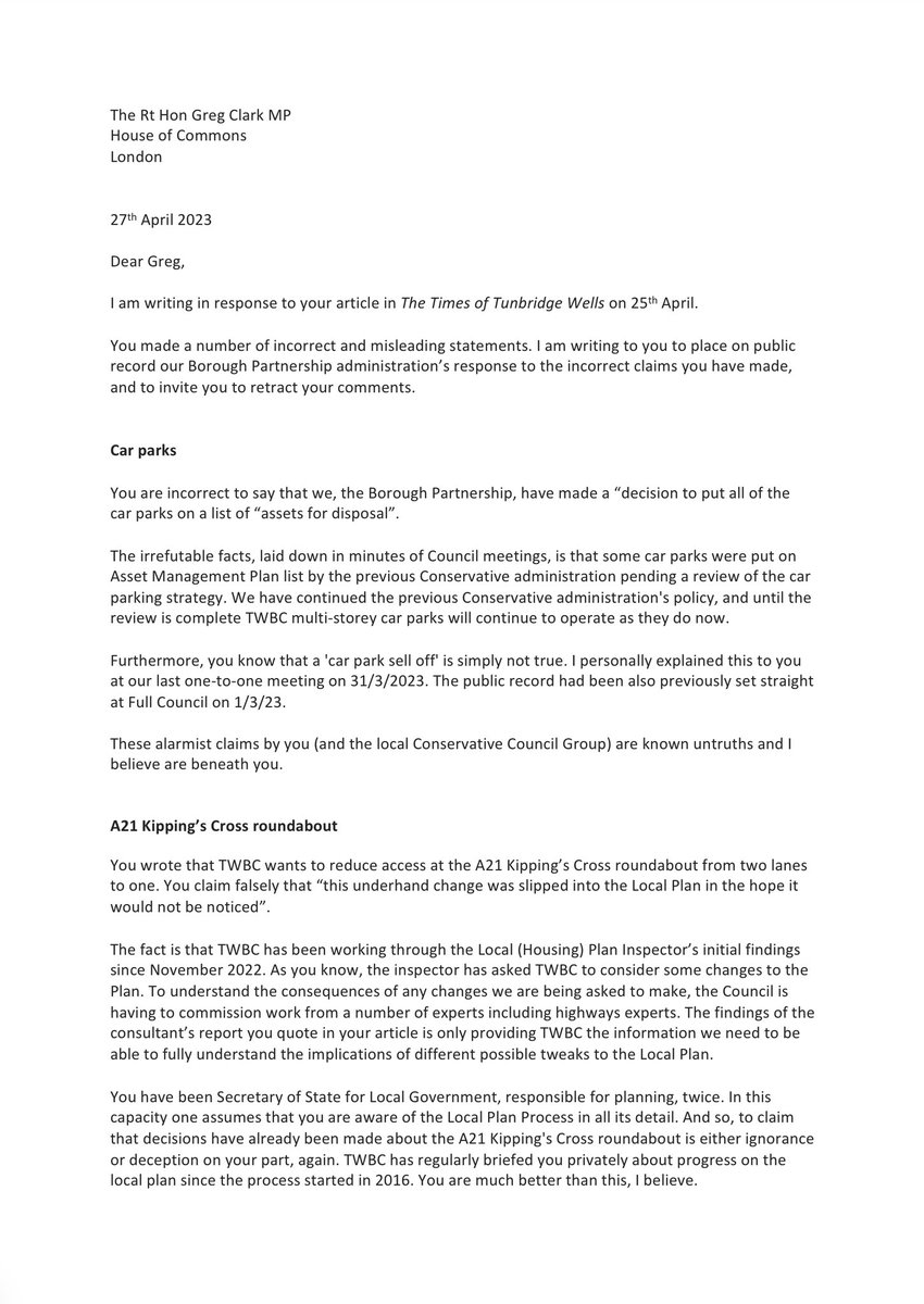 ThreshedThought's tweet photo. This is something that I was never expecting to have to write: @GregClarkMP has written a newspaper article that is full of lies. 

See here @BenChapelard’s (Leader of Tunbridge Wells Borough Council) response. 

#GrubbyGreg https://t.co/B4sr0sJaoV