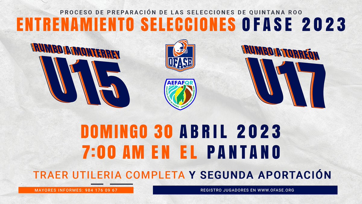 OFASEoficial's tweet photo. RUMBO A MONTERREY Y TORREON
Se necesita mucho trabajo y dedicación para ser parte de un equipo de fútbol americano y más de la Selección OFASE
¡pero vale la pena!
¿Y tu, ya estas listo?
#footballamericano #Under15 #Under17 #dedicacion #OFASE https://t.co/dpfzNa24kd