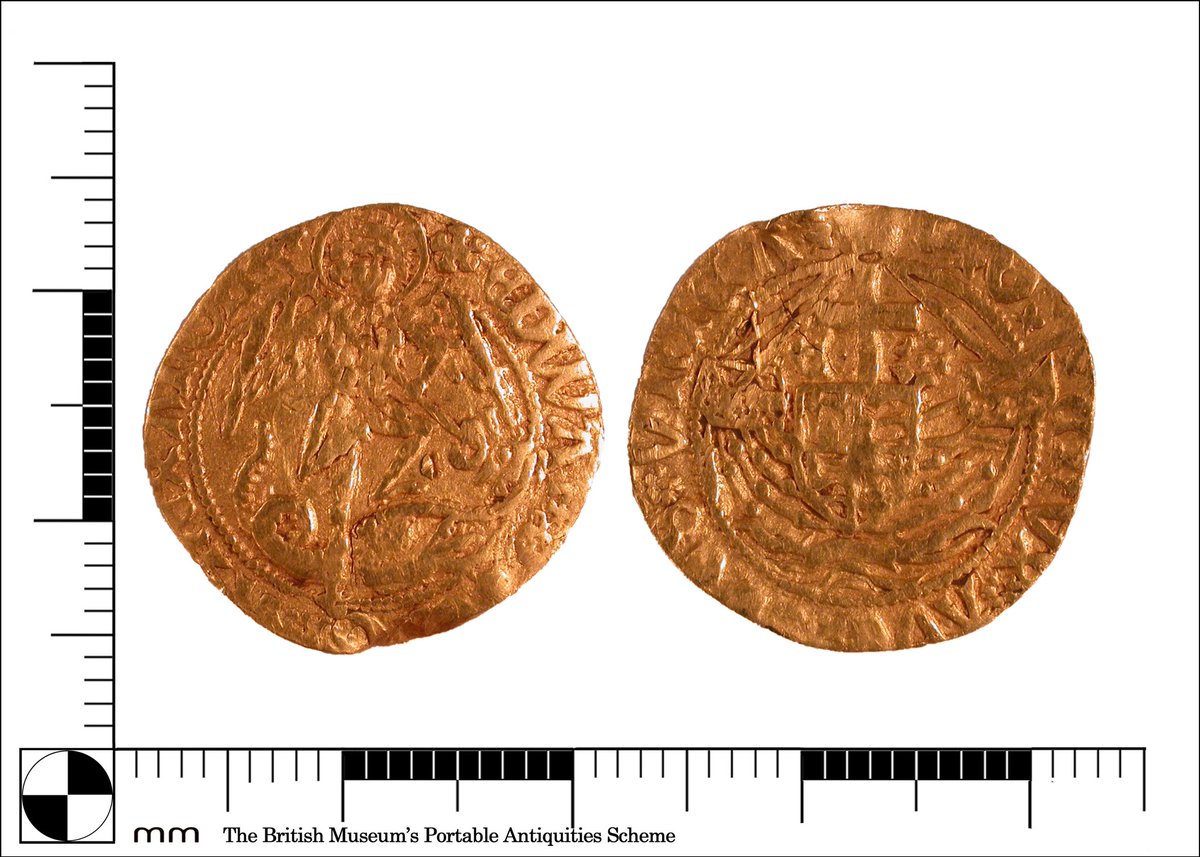 Today is another #FindsFriday!!

To mark the birth of Edward IV (AD 1442 -1483) we’ve chosen this gold half angel dating to c. AD 1480-1483.

PAS database record CORN-8E0982 for details:

finds.org.uk/database/artef…

#PortableAntiquitiesScheme #RecordYourFinds #Archeology #Cornwall