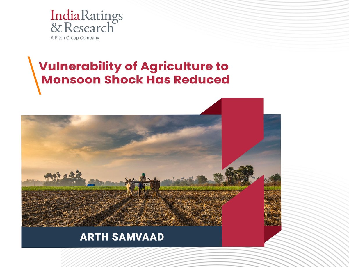 IndiaRatings's tweet photo. 'Arth Samvaad: Vulnerability of Agriculture to Monsoon Shock Has Reduced'

Read more: https://t.co/FwmPjy5RbH

#IndiaRatings #ArthSamvaad #Agriculture #Rainfall #Economy #Irrigation https://t.co/X19OouoOMl