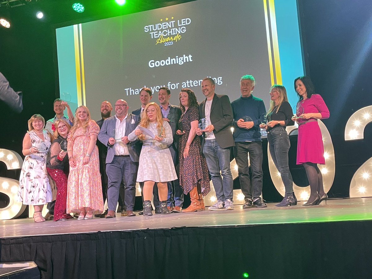 HighflySam's tweet image. Amazing night at the @NorthumbriaSU Student Led Teaching Awards with my colleagues and friends. Absolutely honoured just to be nominated, let alone actually win an award! Thank you to all the students who make our job so rewarding 👏👏👏