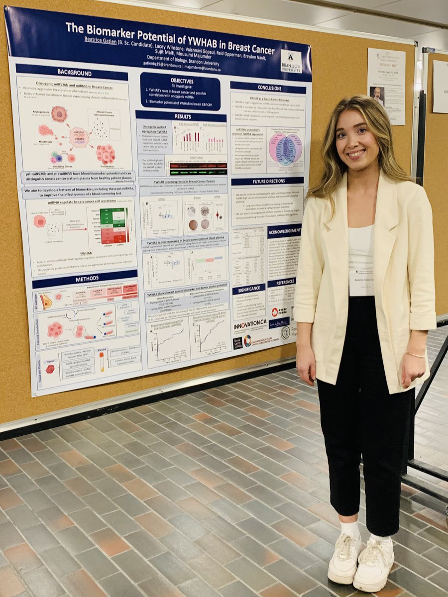 BUresearch's tweet photo. Beatrice Gatien (a third-year science undergraduate) and Reid Opperman (in his second year of a science Master’s) each presented posters. https://t.co/mHrEvy57qd