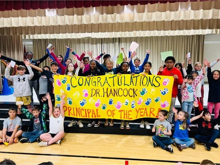 Smith_Seabees's tweet photo. We love our ABSS Principal of the Year!!  We surprised Dr.  Hancock this morning with a celebration in the gym! Congratulations again!! 🎉🌟💙🐝 #SeabeeProud @absspublic https://t.co/rhpnupubgx