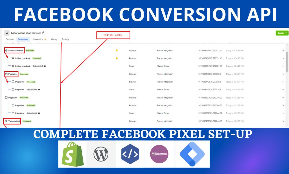 MDHISBULBAHAR22's tweet image. I will setup shopify facebook conversion API and complete fb pixel setup with GTM.

Hire me:
fiverr.com/s/oKKQYG

Whatsapp: +8801921902492

#facebookconversionapi #facebookconversionapiwithgtm #facebookpixel #facebookpixelsetup #ios14update #gtm