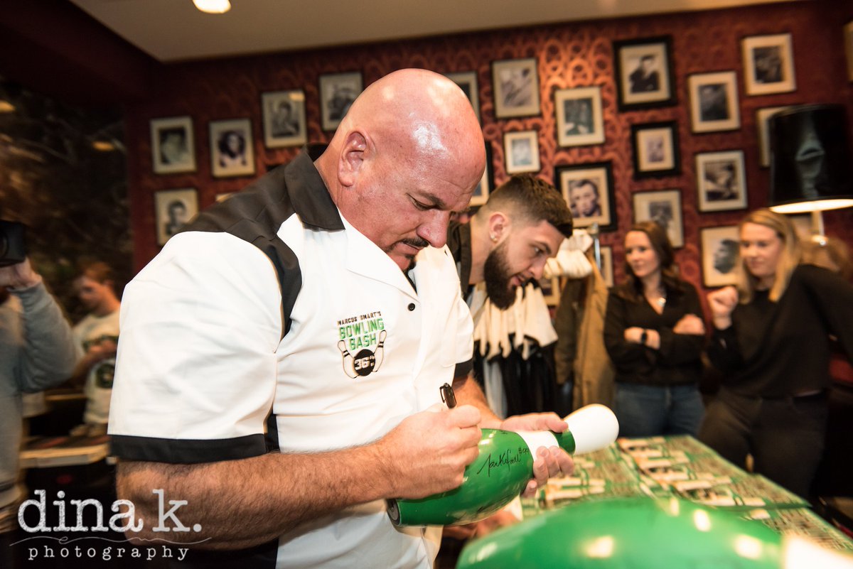 Thinking a lot about this night from back in the fall of 2019 - a bowling bash for <a href="/smart_MS3/">marcus smart</a>'s foundation we covered for 7News. Heather totally in her element w/ @tackofall99 and Lenny Clarke and then former Red Sox reliever Jim Corsi (right). Both gone way too soon.