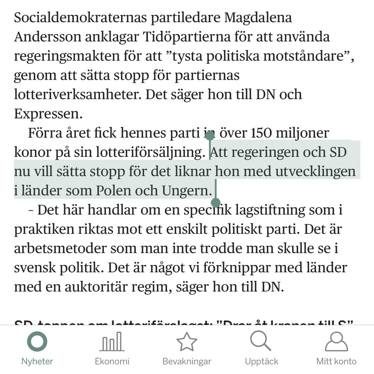 ZagrosHama's tweet photo. Socialdemokraterna kan verkligen inte låta bli att polarisera vårt land. 

Att förbjuda att politiska partier bedriver lotteriverksamhet är tydligen att ”tysta politiska motståndare” och att utvecklas såsom ”Polen och Ungern”

Pinsamt lågt @socialdemokrat! https://t.co/c6VLNonTeE