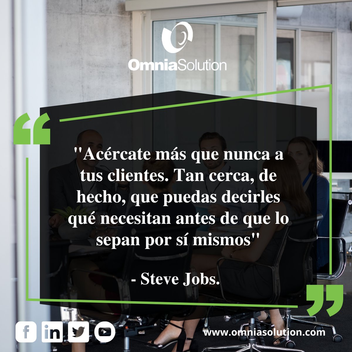 osolutionsac's tweet image. 🙌 ¡Buen fin de semana para todos! 😊

&quot;Acércate más que nunca a tus clientes. Tan cerca, de hecho, que puedas decirles qué necesitan antes de que lo sepan por sí mismos&quot; - Steve Jobs.

#OmniaSolution #ValorOS #trabajoenequipo #vócacióndeservicio #servicio