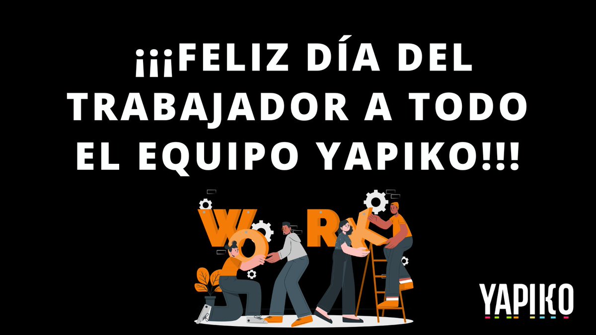 🎉🎊¡Feliz Día del Trabajador!  En Yapiko queremos reconocer y agradecer el esfuerzo y dedicación de todo nuestro equipo💪🏼🌟  Gracias por el compromiso y por hacer que nuestra empresa siga adelante💼👨‍💼👩‍💼 #DíaDelTrabajador #Equipo #Empresa